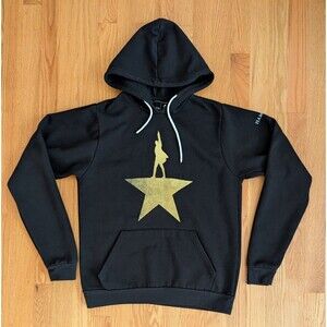 Hamilton Broadway Men's Graphic Print Fleece Hoodie Black Adult Small Pullover